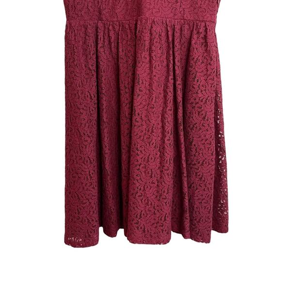 ONLY Our Story Fairy Lace Burgundy Dress - Picture 3 of 9